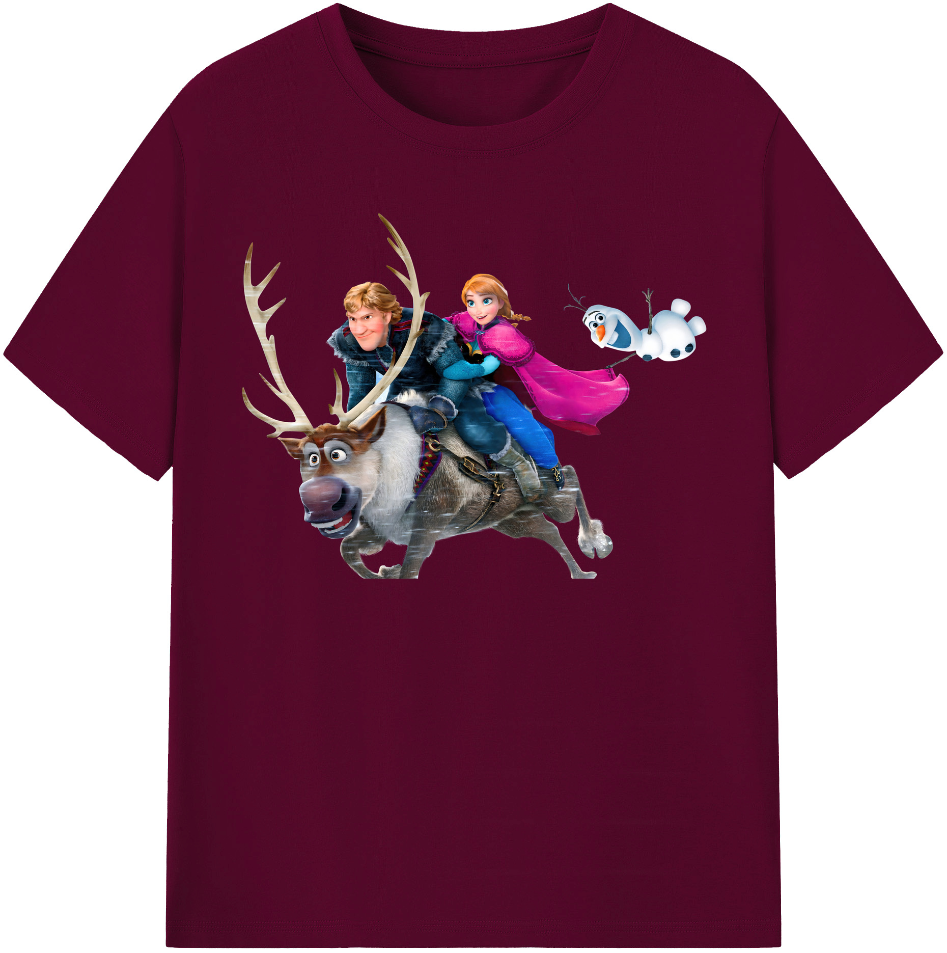 （画像用） アナと雪の女王 アンナ エルサ Frozen Anna Elsa レディースカジュアルプリントTシャツ（綿100％）